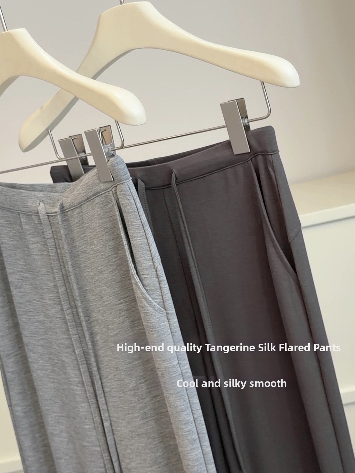 Women's High-Waisted Flared Pants Casual Sporty Style Slimming Wide Leg Luxurious High End Simple Versatile Summer Bottoms_ecoleips.com