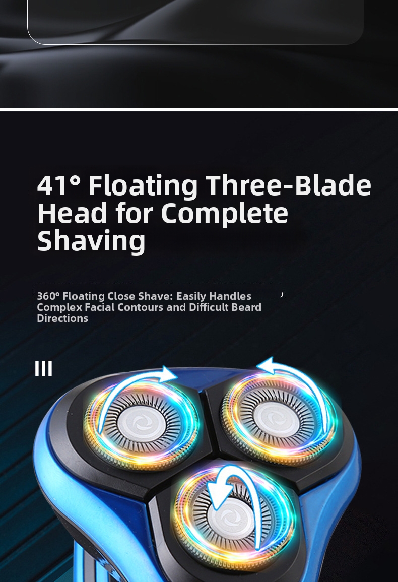 Afeitadora eléctrica hombre 4d recargable con cortapelo lavable_voghion.com