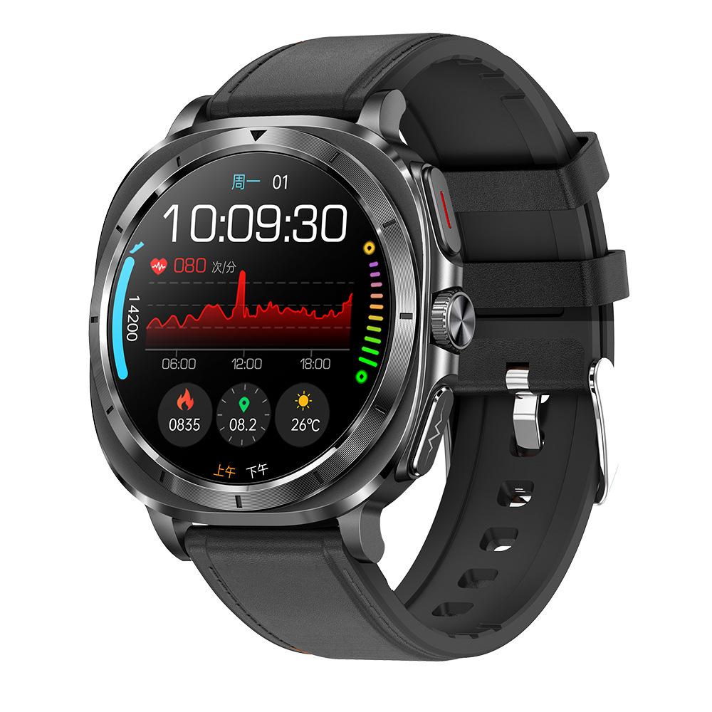 Orologio intelligente ET492 con ECG, chiamata Bluetooth, glicemia, temperatura corporea, monitoraggio dell'ossigeno nel sangue, sport all'aria aperta, controllo accessi NFC_voghion.com