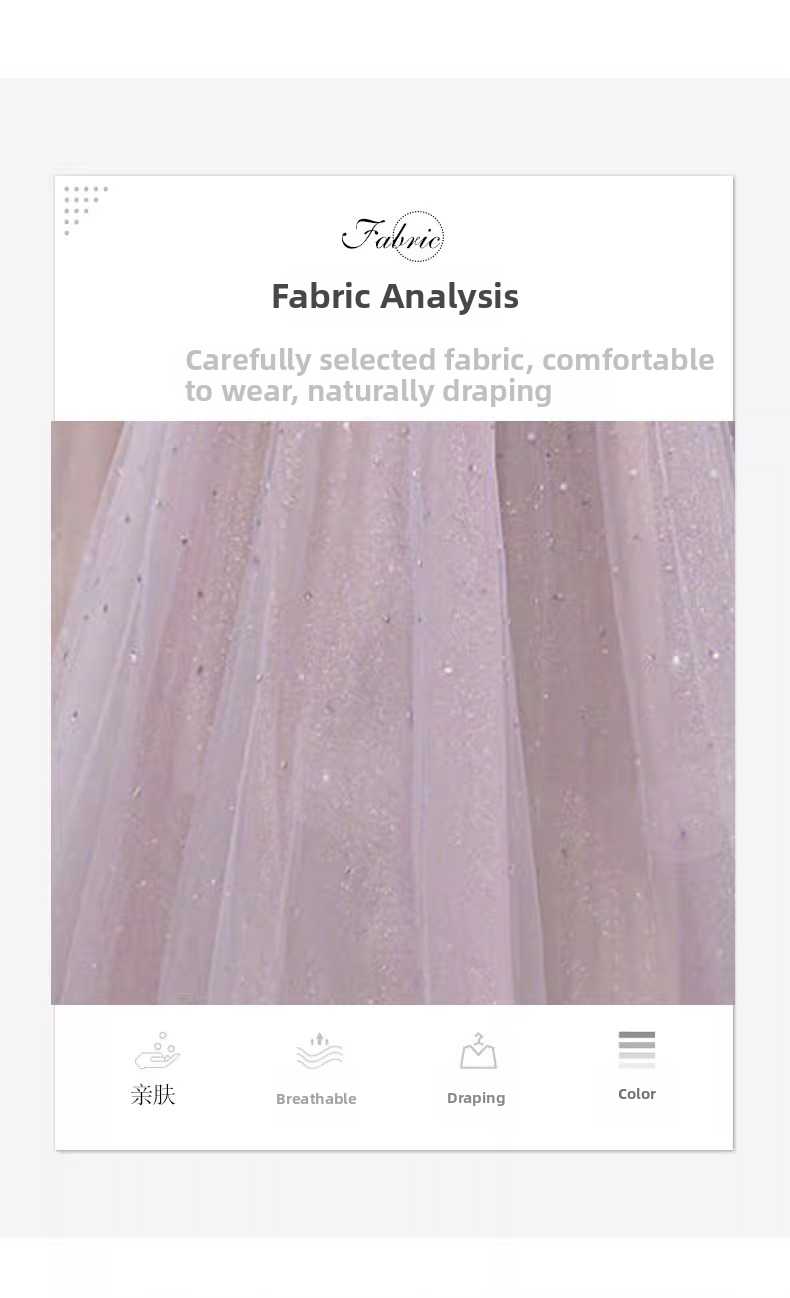 Elegant Luxurious Sequined French Style Evening Gown New Style for Art Exams Perfect Banquets Annual Meetings Ideal Emcees Women's Party Wear_ecoleips.com