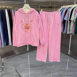外贸CASA卡萨布兰卡卫衣 秋冬高街男女满身logo印花casa圆领套装