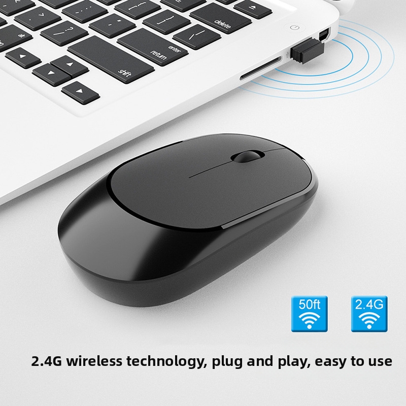 Wireless Bluetooth Mouse Slim Bamboo Design For Laptop Office_voghion.com