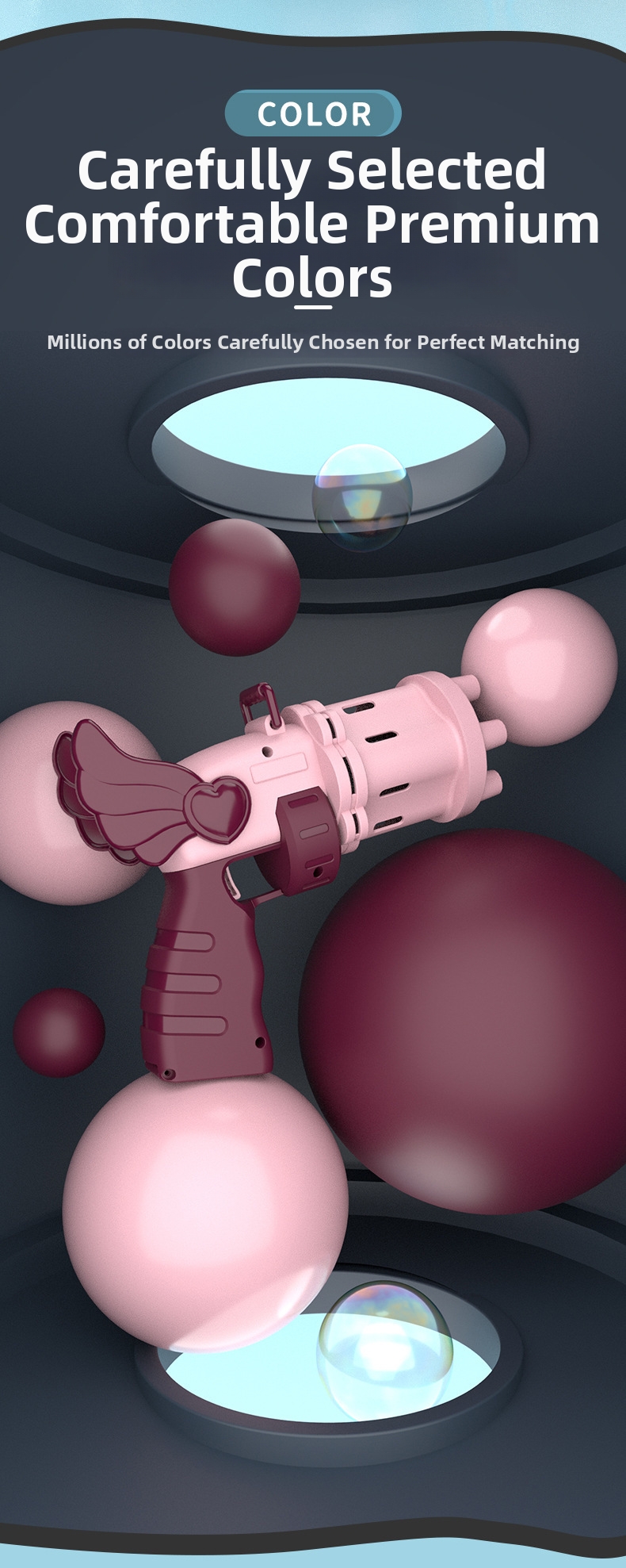 Macchina per bolle di sapone ali di cuore a prova di perdite_voghion.com