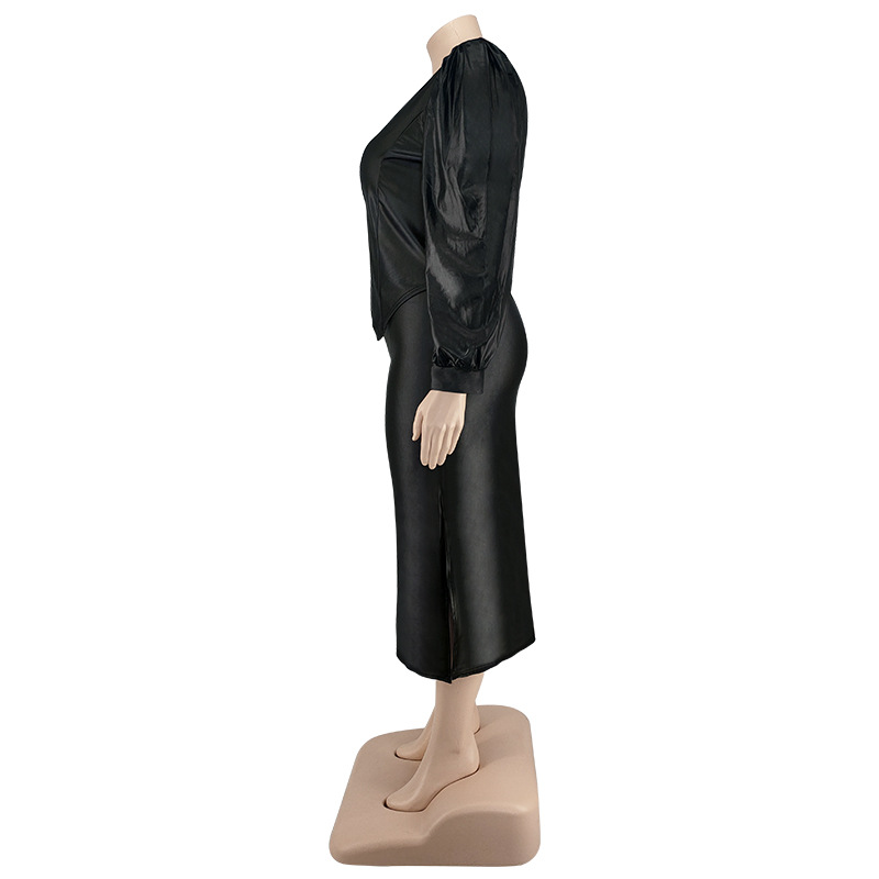 Completo gonna elegante donna taglie forti tinta unita_voghion.com