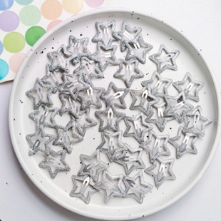Sweet Cool Spice Girl y2k silver Star Hairpin Spring Onion Sequins Side Clip bb Clip Cool Hair Accessories Fine Flash Hair Accessories Hairpin