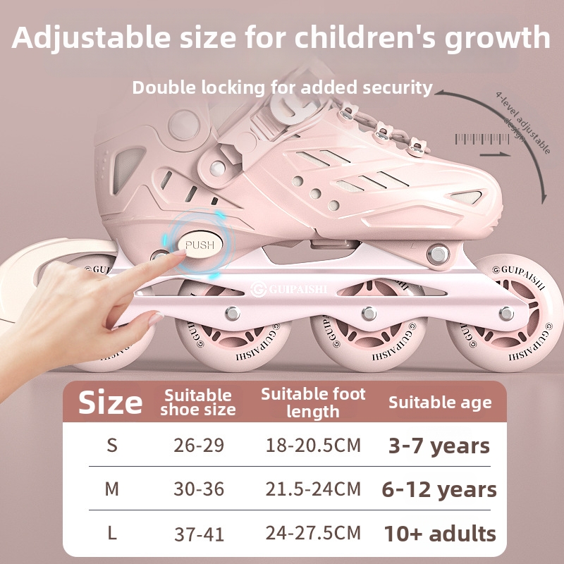 Kinder-Anfänger-Rollschuhset, verstellbare Profi-Skates und -Scooter für Mädchen im Alter von 3 bis 12 Jahren_voghion.com