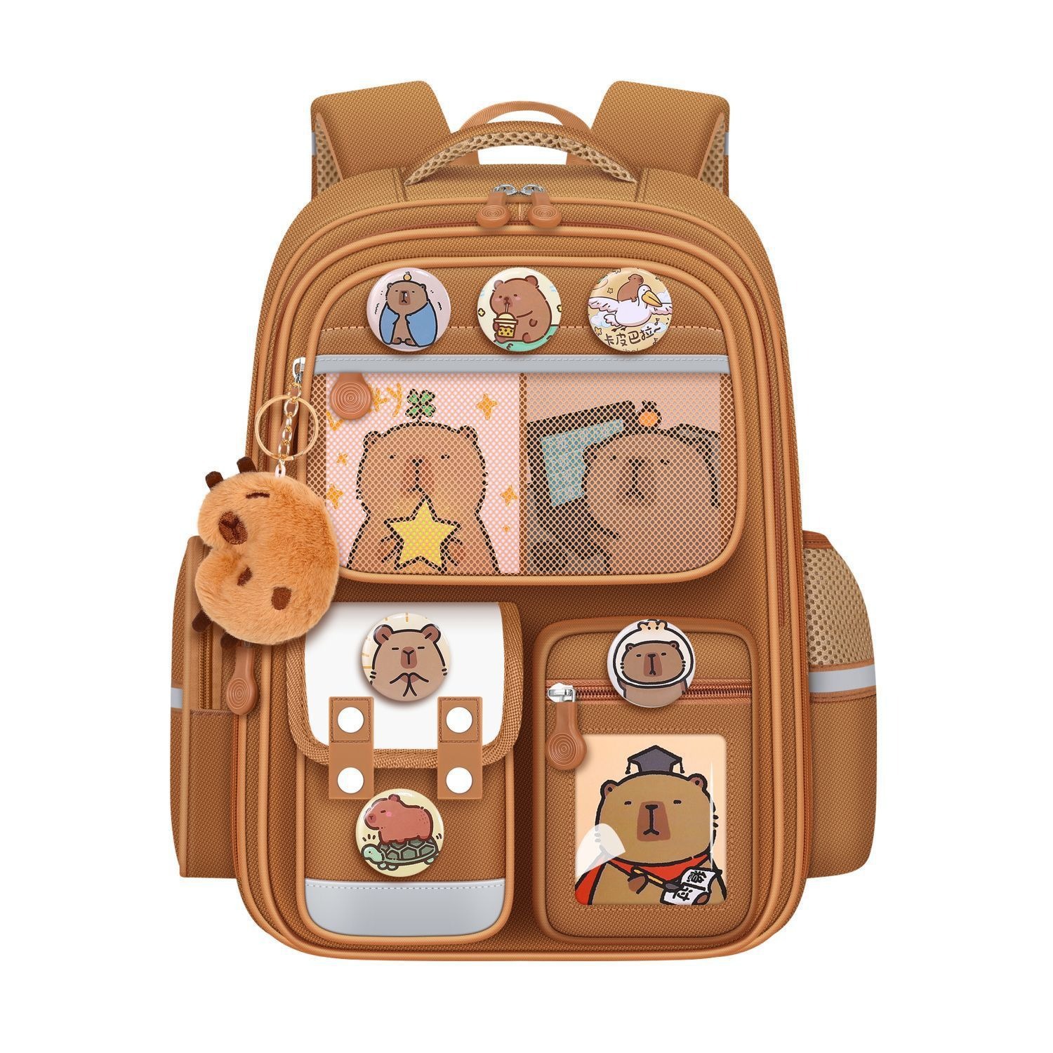 Capybara School Backpack For Primary School Children Large Capacity_voghion.com