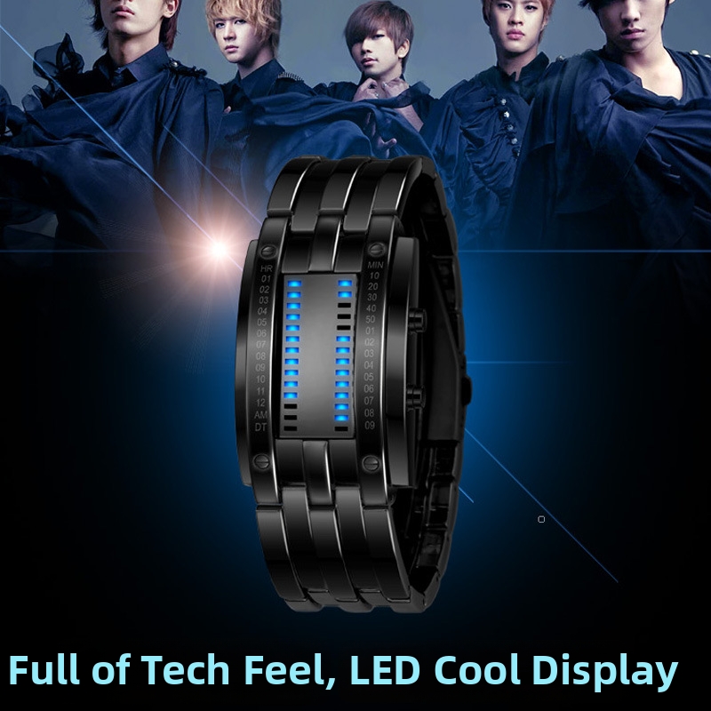 Montre LED tendance rétro créative étanche unisexe pour homme et couple_voghion.com