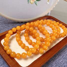 5到15毫米天然鸡油黄老蜜蜡单圈手连满蜜鸡油黄蜜蜡手串批发老蜡