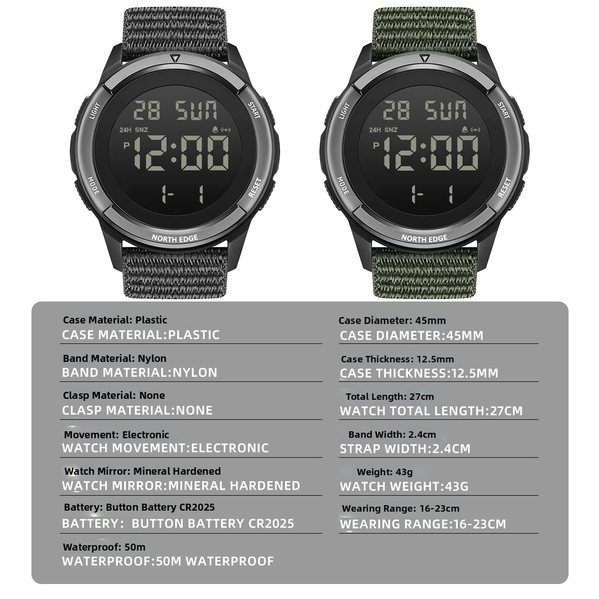 Unisex Waterproof Sports Watch With Calendar Stopwatch Alarm Clock Business Luxury/Rugged Sport Style New With Tags_voghion.com