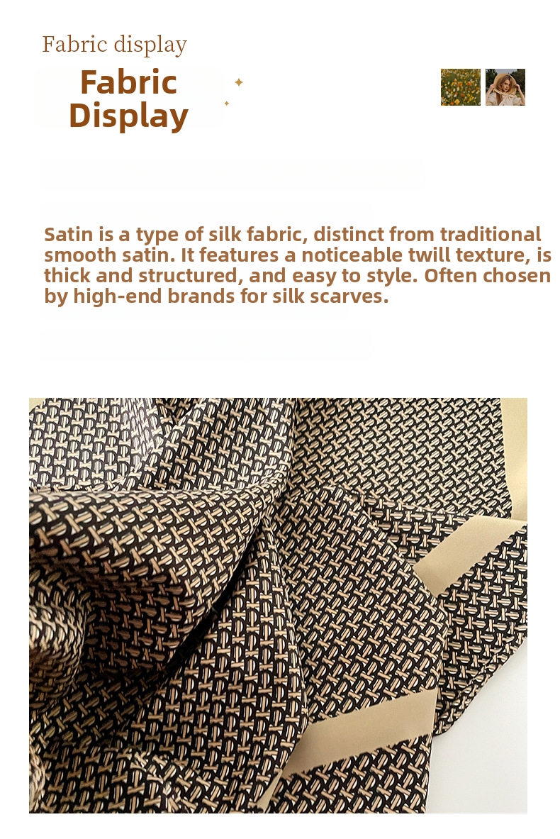 Twill Silk Scarf Square Shawl For Women Elegant Luxurious Hijab_voghion.com