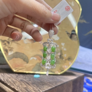 Factory Straight Hair Hetian Jasper Pendant Abacus Yang Green Advanced Sense Exquisite Joker Lucky New Year Explosions Live