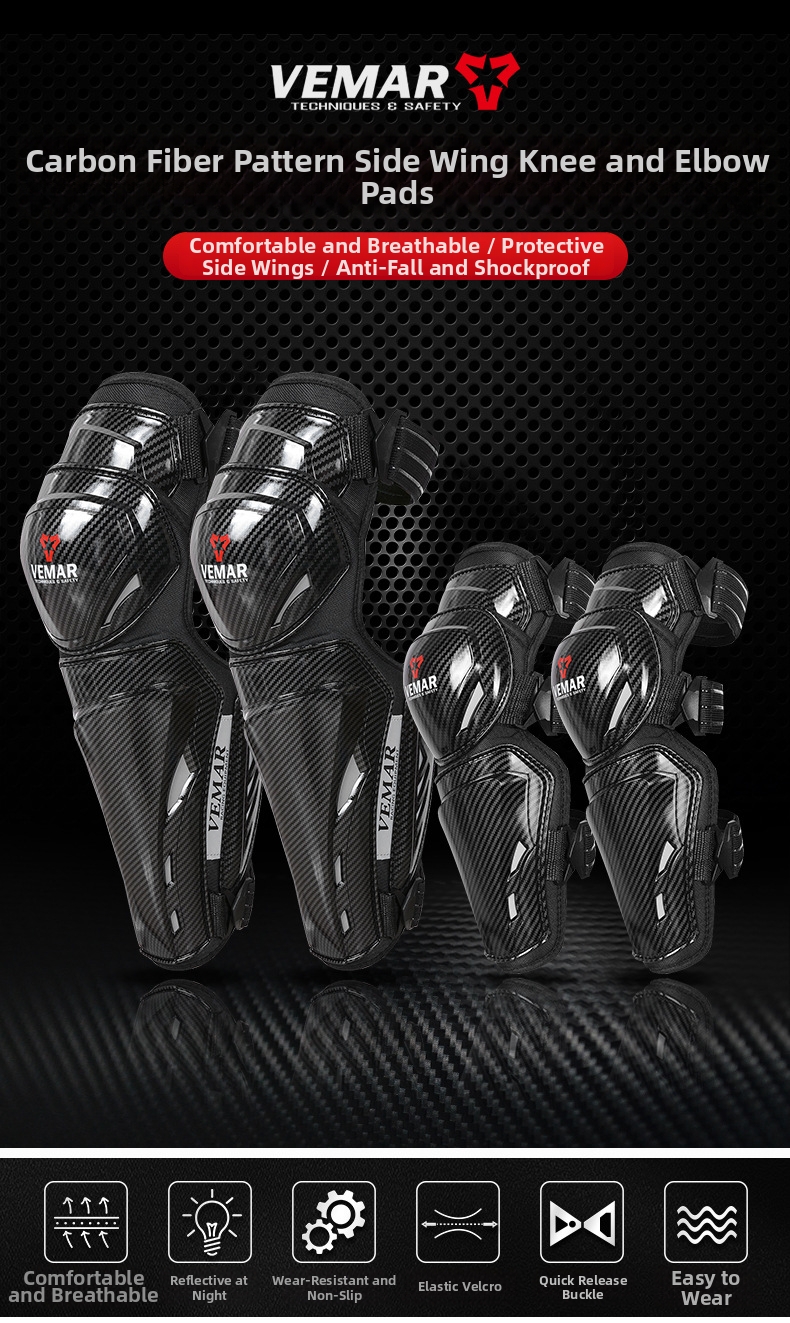 Motorcycle Knee Pads Lightweight Breathable Protective Gear Men_voghion.com