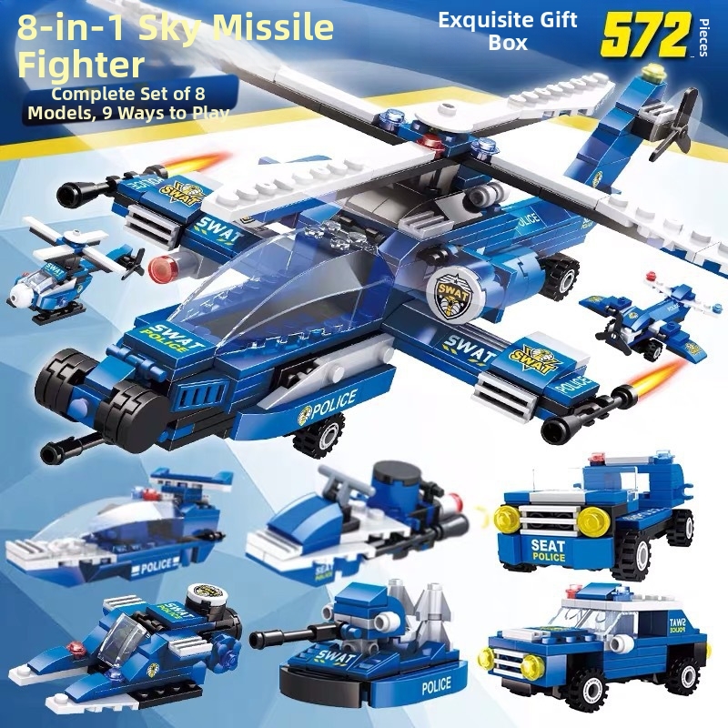 Blocos de montar educativos compatíveis com porta-aviões, tanques, aviões e destróieres militares - Brinquedo de partículas pequenas para crianças_voghion.com