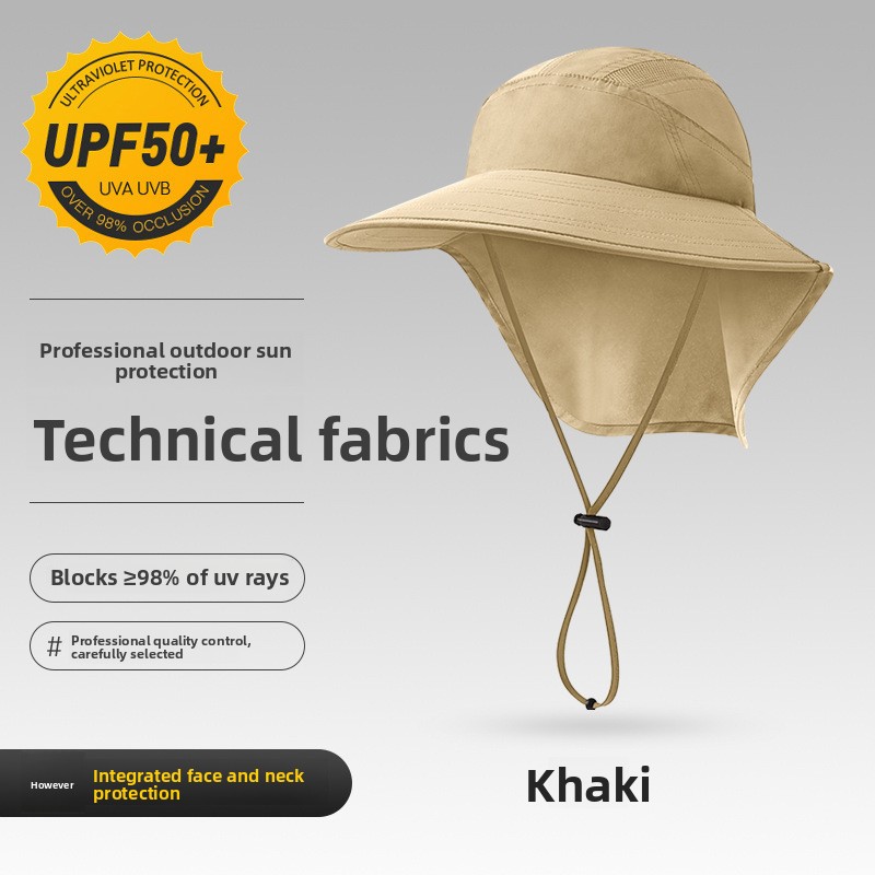 Mountaineering Hat Summer Outdoor Sports Quick-drying Bucket Hat Men's Senior Sense Oversized Brim Sun Protection Sunshade Denim Mountaineering Hat_voghion.com