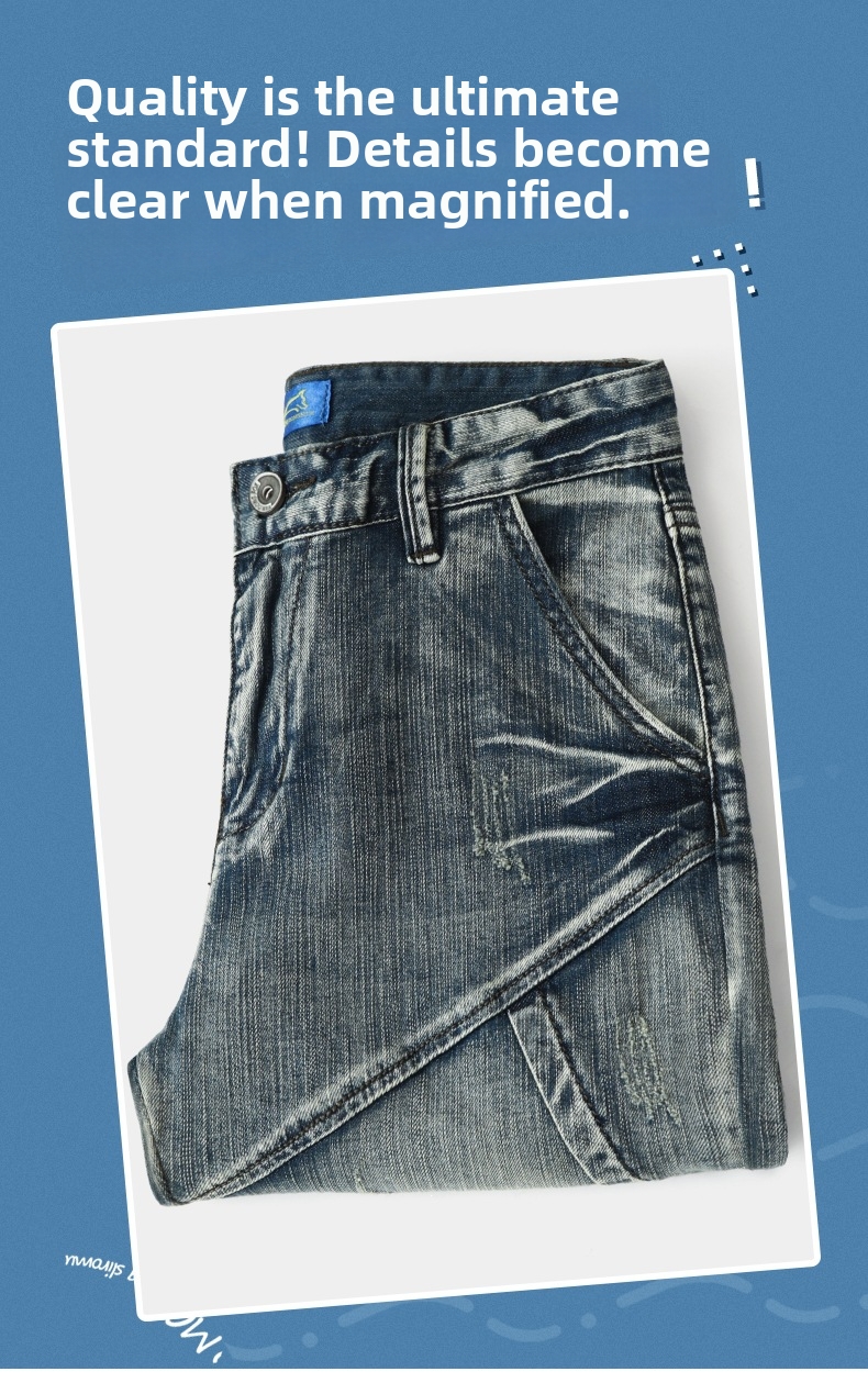 Herren Vintage Patchwork Jeansshorts Im Lässigen Cargo Stil_voghion.com