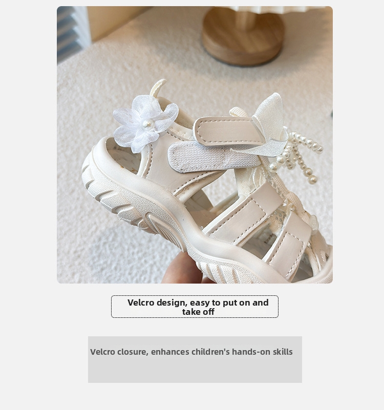 Flicksandaler med rosett mjuk sula prinsesskor_voghion.com