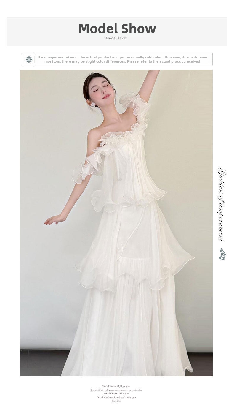 Lightweight Off-Shoulder Strapless Wedding Dress French Fairy Style Tulle Bridal Morning Robe for Women New 2026 Engagement Dress_ecoleips.com