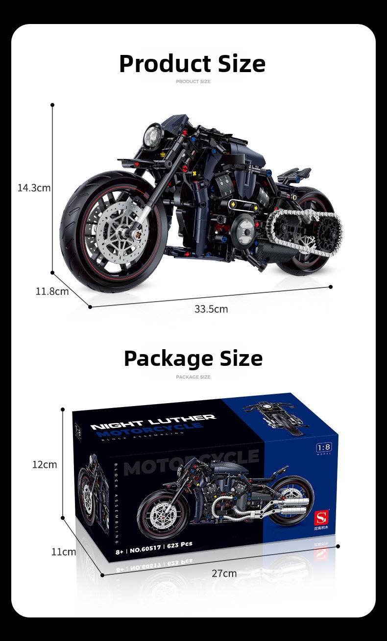 Moto en blocs de construction jouet pour garçon cadeau créatif_voghion.com