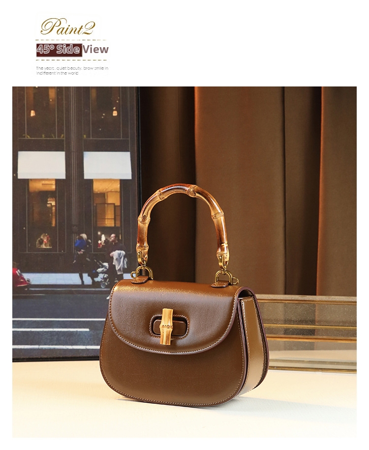 Elegant sadelväska för dam med bambuhandtag och axelrem_voghion.com