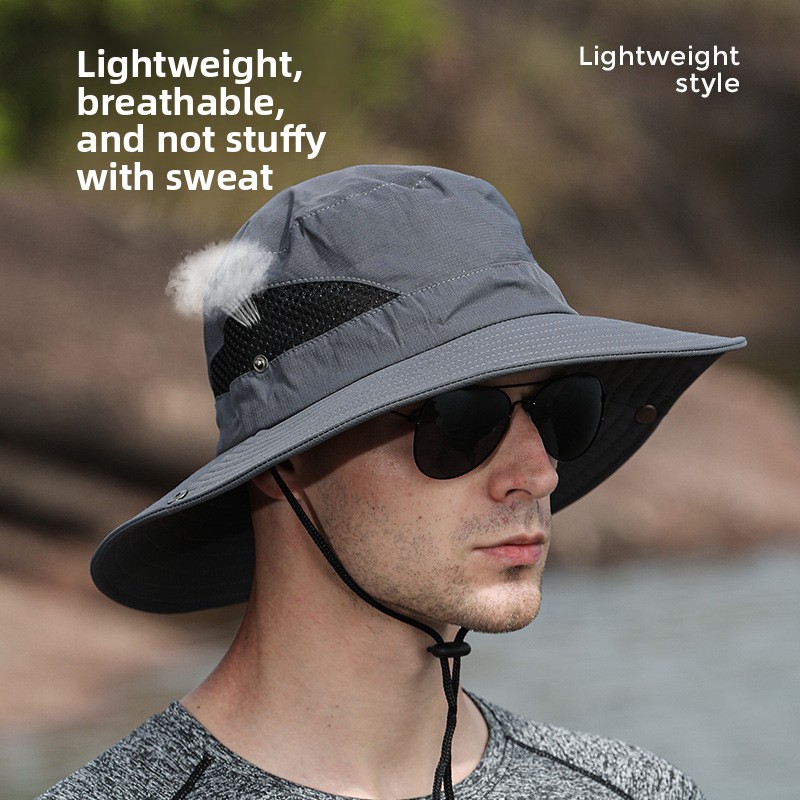 Unisex Fisherman Hat Ultra-thin Quick Dry Sun Hat UPF50+ Anti-UV Breathable Outdoor Fishing Hiking Sun Protection Bucket Cap For Men Women_voghion.com