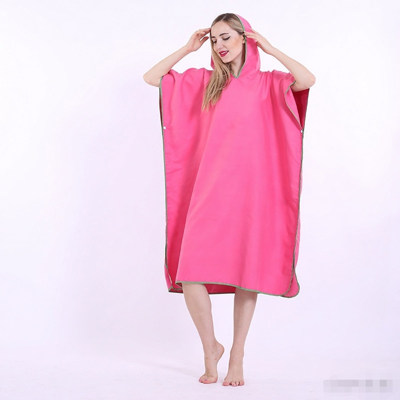 Beach Bathrobe, Beach Changing Hooded Absorbent Cloak, Can Be Worn as a Towel