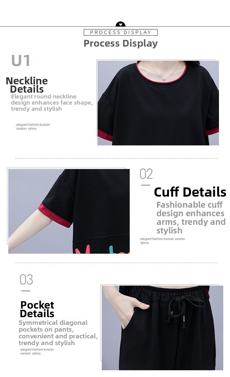 Women's Clothing Summer Two Piece Set Stylish Casual Outfit Perfect For Plus Size Women_ecoleips.com