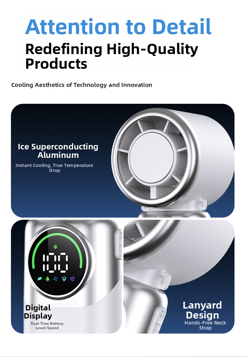Handheld Portable Cooling Fan With Semiconductor Ice Compress_voghion.com