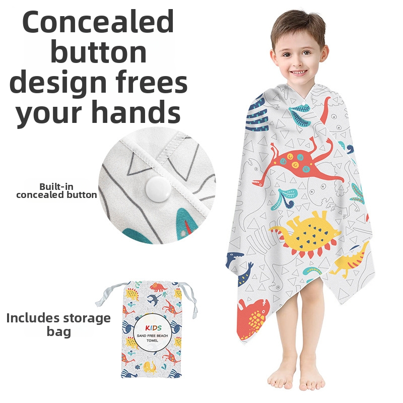 Cartoon Quick Drying Absorbent Portable Swimming Gear Towel For Kids Boys And Girls Beach Towel_voghion.com
