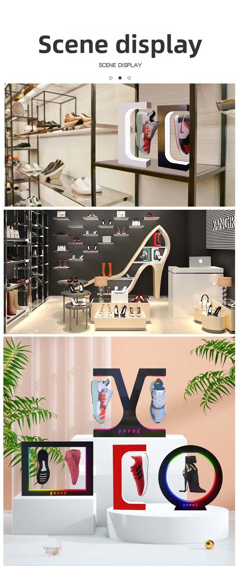 Maglev Rotating Led Shoe Display Stand For Store Exhibition_voghion.com
