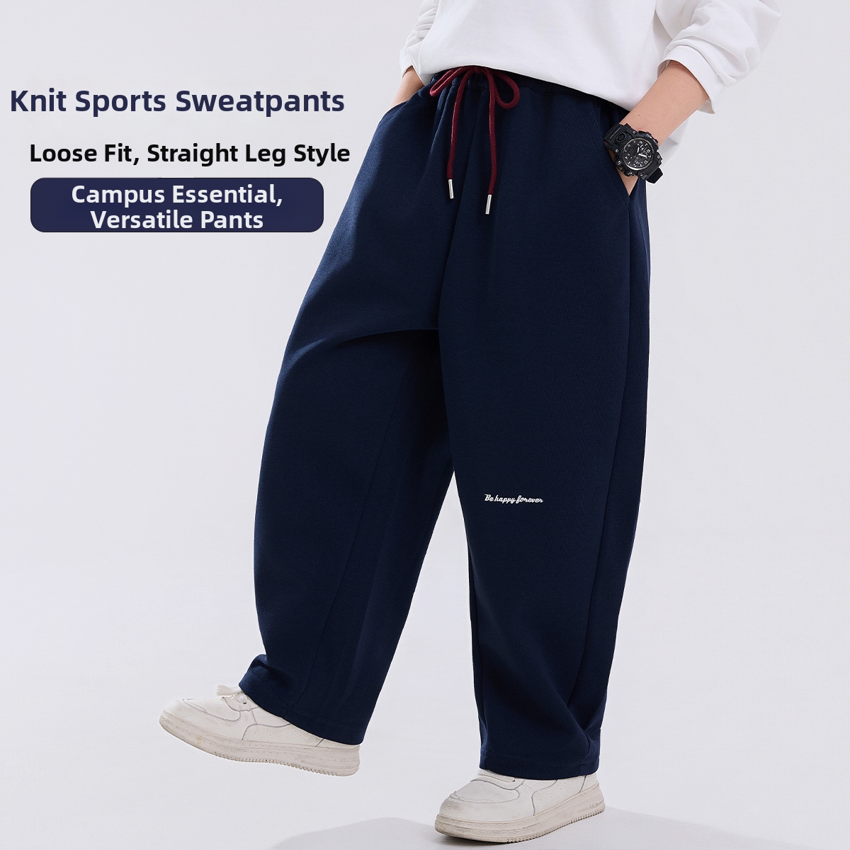 Children's Sports Pants Spring Autumn New Knitted Sweatpants Medium Large Casual Loose Fit Toddler Boys Clothing 3-7 Years_voghion.com