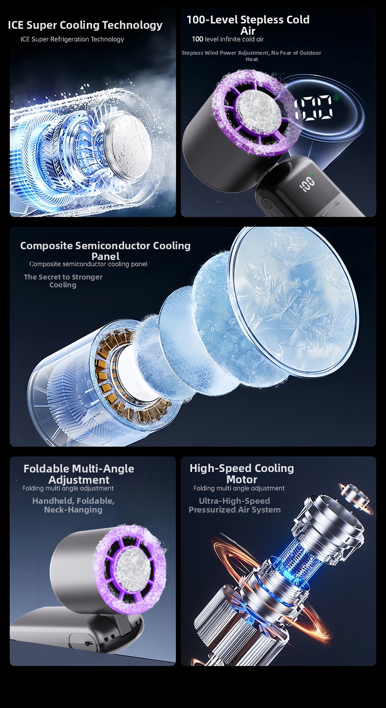 Handheld Cooling Fan Portable Turbo Mini Fan With 199 Speeds_voghion.com