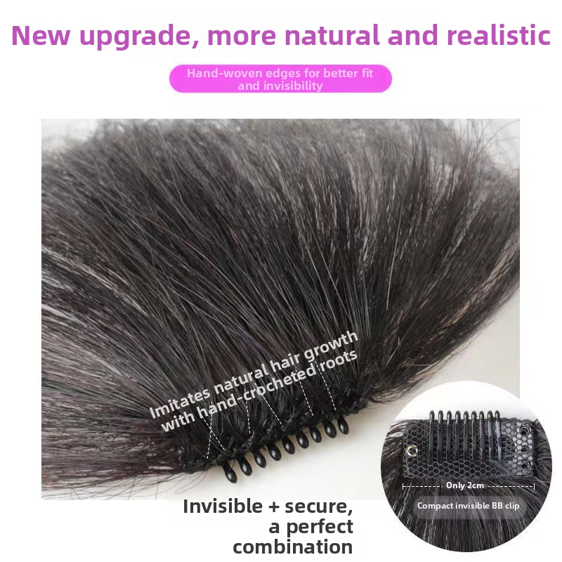 Air Bangs Wig For Women Real Hair Straight French Style Frontal Hair Extensions Synthetic Hair Reduction Magic Weapon For Age_voghion.com