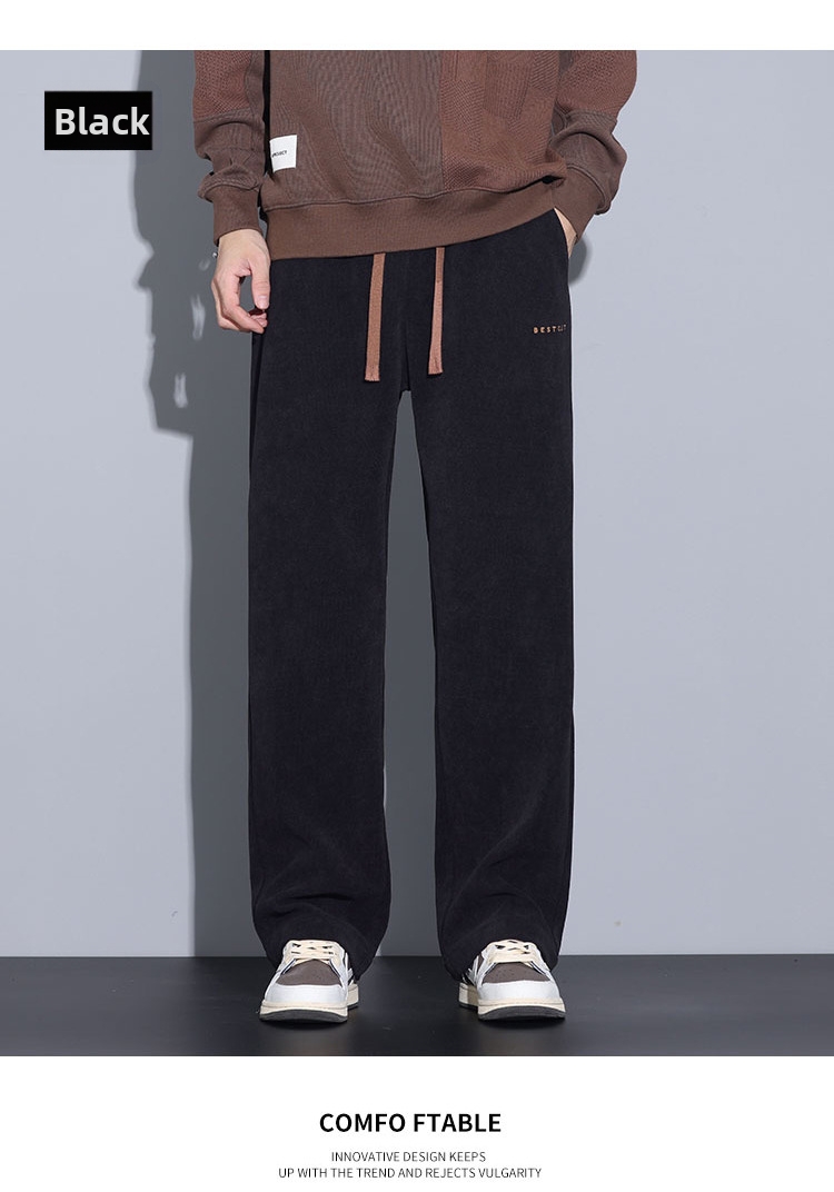 Herren Sweatpants Freizeithose Gerade Cord Hose Für Den Winter_voghion.com