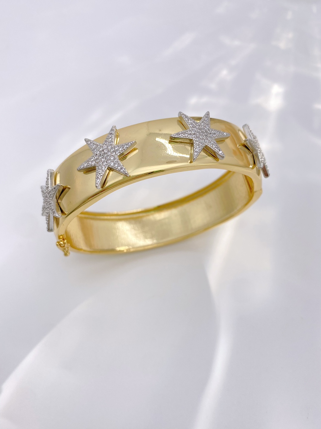 Star, Heart Shape Pattern Copper Zircon Star Heart Shape Mixed Metal Plating Vintage Style Classic Style Bangle For Women's