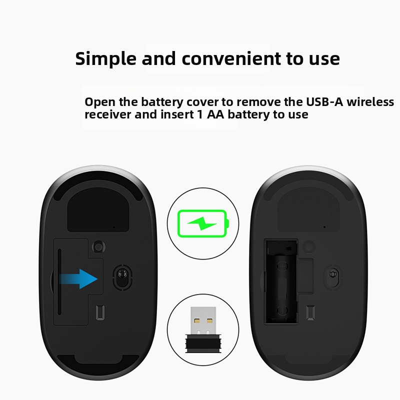 Wireless Bluetooth Mouse Slim Bamboo Design For Laptop Office_voghion.com