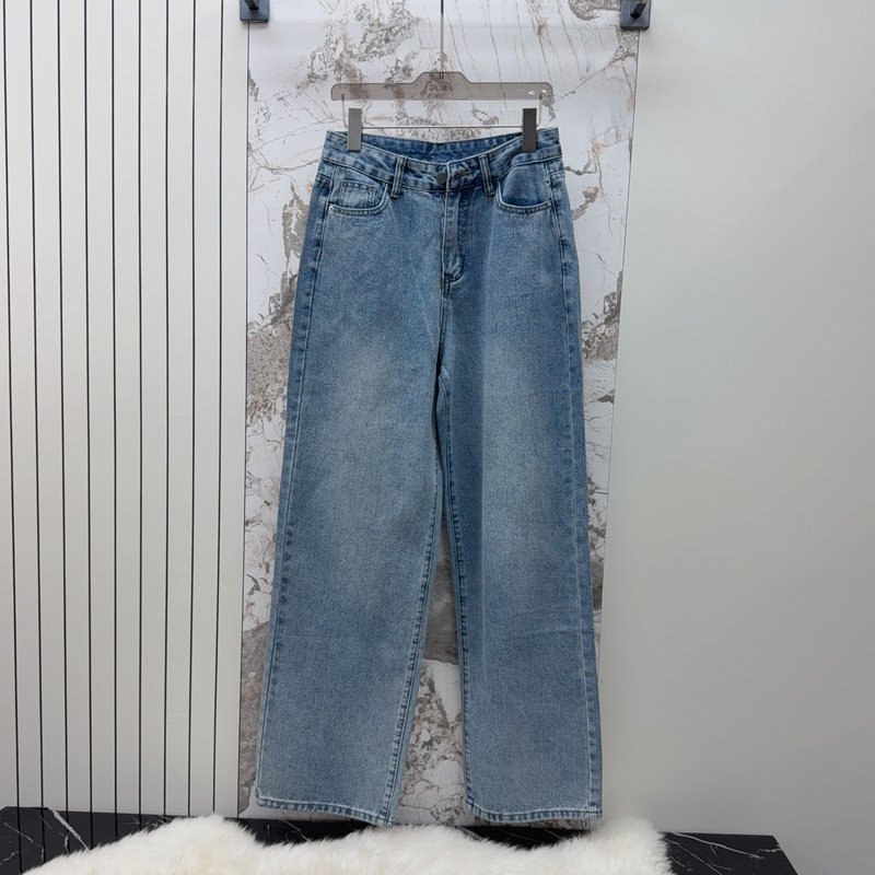 Fansi Yu Autumn/Winter Retro Dark Color Wide-Leg Straight-Leg Fleece-Lined Jeans for Women 2025 Winter New Loose Floor-Length Pants