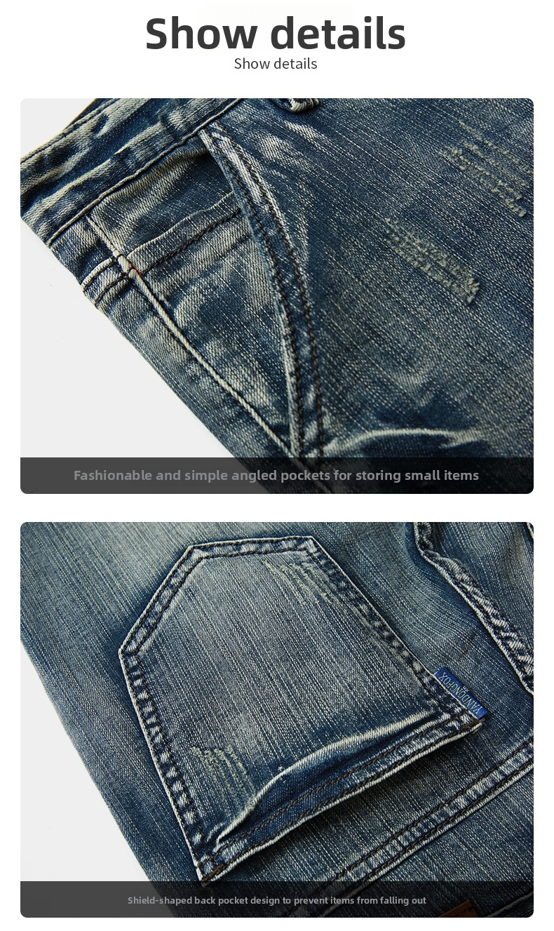Herren Vintage Patchwork Jeansshorts Im Lässigen Cargo Stil_voghion.com