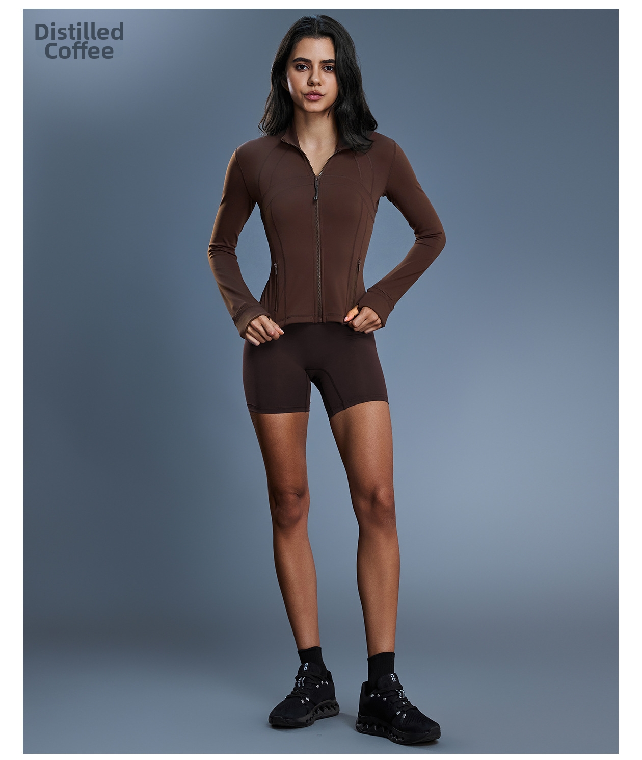 Women's Long Sleeved Yoga Sports Jacket Elastic Zipper Running Fitness Top Autumn Winter New_ecoleips.com