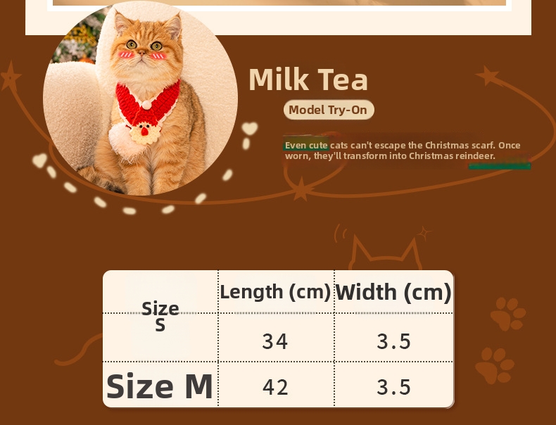 Cachecol de natal em tricô e coleira para cães e gatos_voghion.com