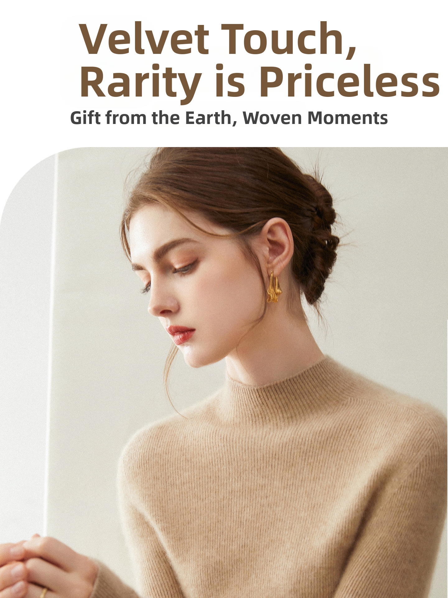 Soft And Cozy Women's Cashmere Sweater Basic Aesthetics Knitwear Semi High Neck Seamless Base Layer Wool Sweater_ecoleips.com