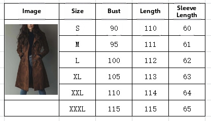 Women's Suede Trench Coat Long Lapel Vintage Style Jacket_voghion.com