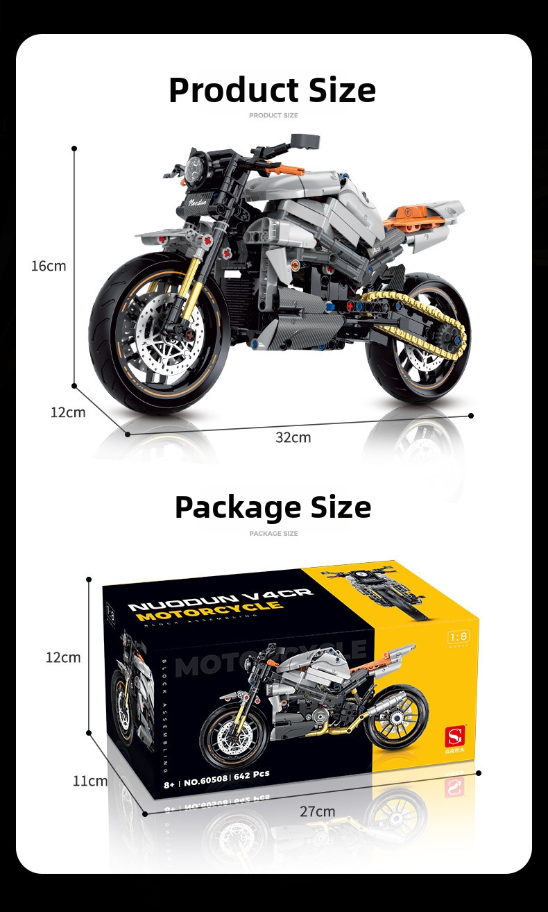 Moto en blocs de construction jouet pour garçon cadeau créatif_voghion.com