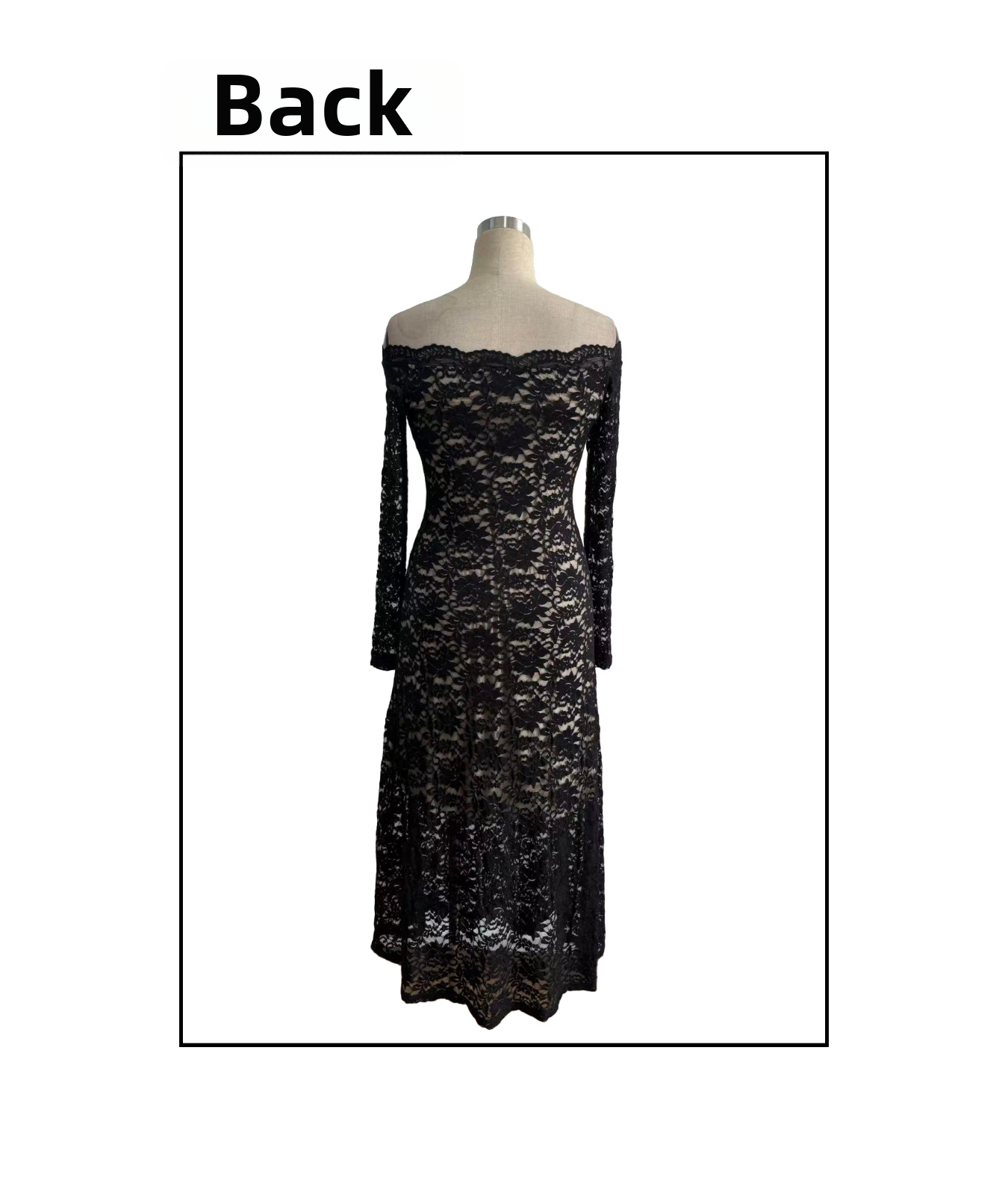 Women's Clothing Long Dress Lace Off-Shoulder Slim Fit American Style Autumn Winter New 2026_ecoleips.com