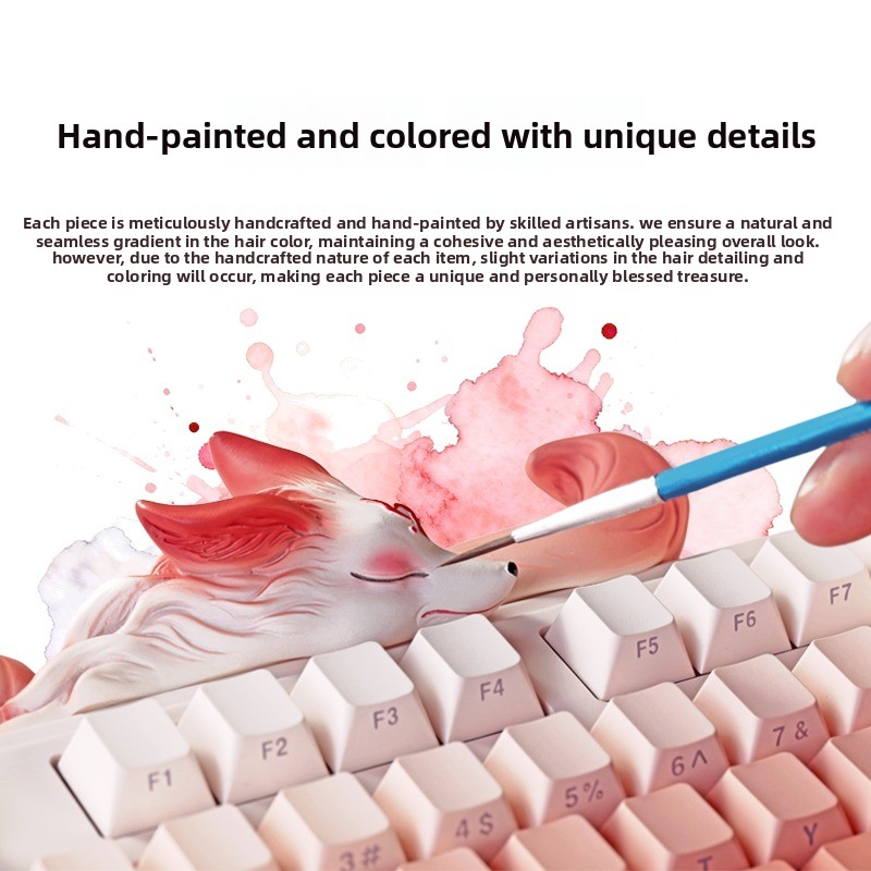 Mijing Lingrui Negenstaartvos Geleidelijke Kleurverandering Roze Aanpasbaar Mechanisch Toetsenbord Game Kantoor Ergonomie_voghion.com
