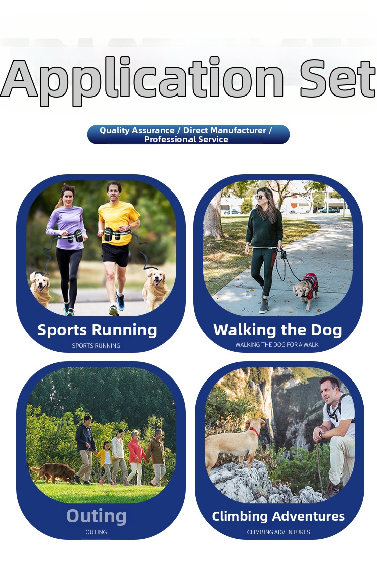 High-Visibility Reflective Dog Running Harness Set With Adjustable No-Pull Training Leash & Built-In Waste Bag Holder For Active Pets​_voghion.com