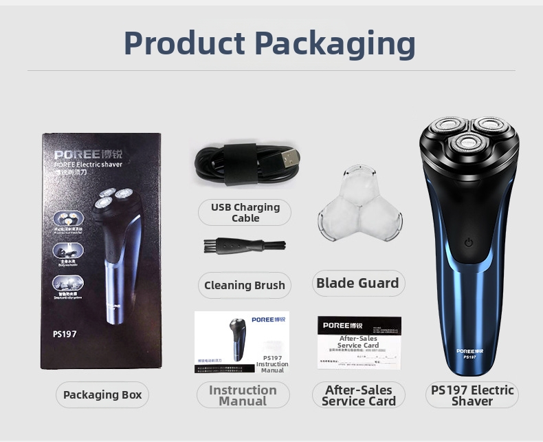 Electric Shaver For Men Rechargeable Fully Washable Three Head_voghion.com
