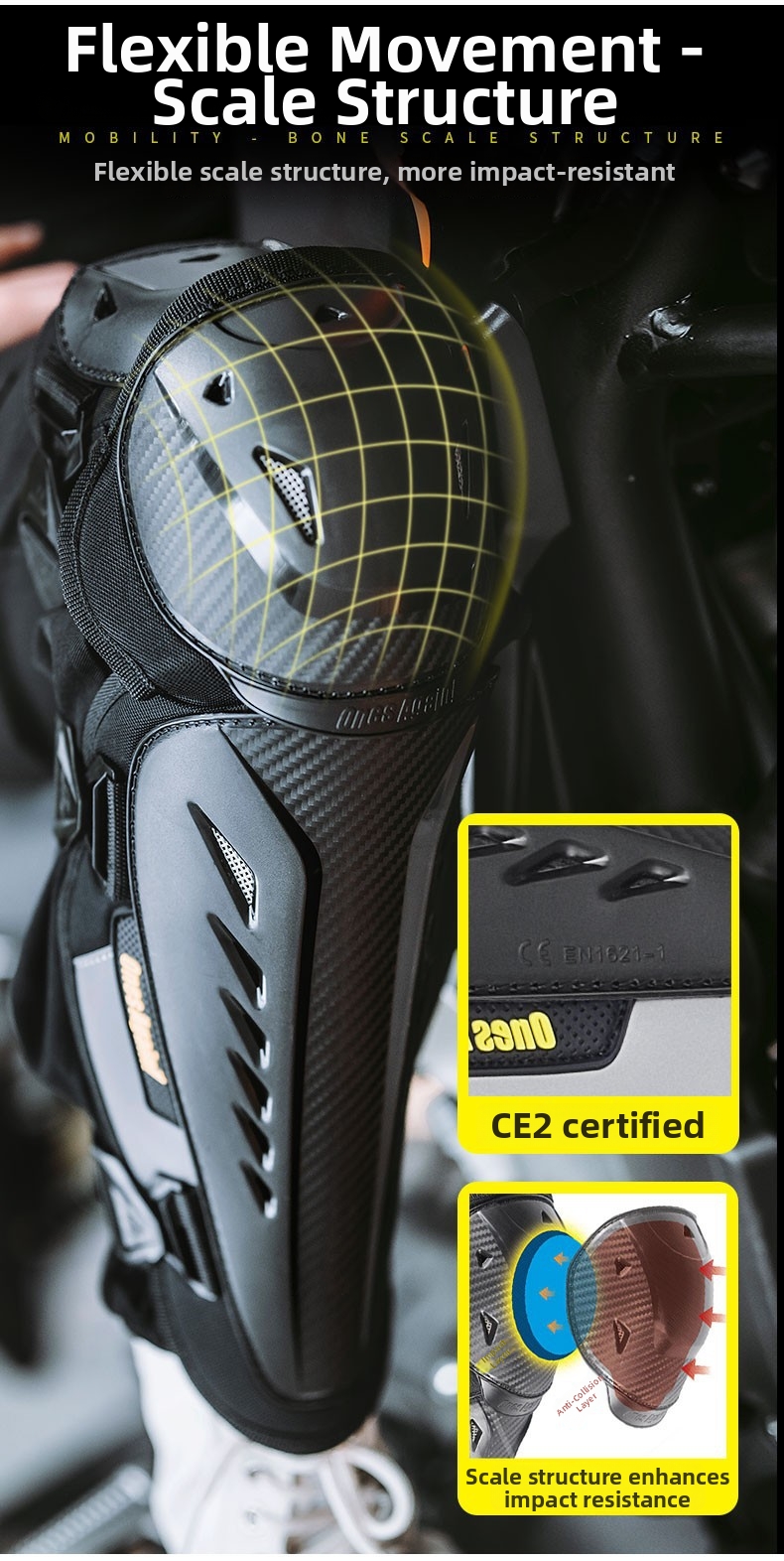 Motorcycle Protective Gear Knee And Elbow Pad Four Piece Set Breathable Widened Side Wings Anti-Fall For Summer Motorcycles And Racing Bikes_voghion.com