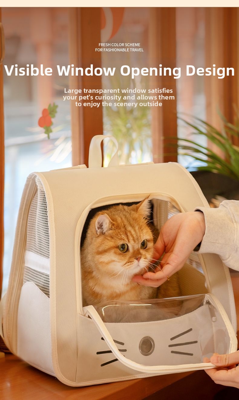 Anti-scratch Pet Backpack Cat Carrier For Travel And Comfort_voghion.com