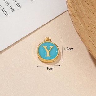 English Letter Pendant Handmade Jewelry Accessories Geometric Green Necklace Pendant Mobile Phone Chain Material Earrings Accessories